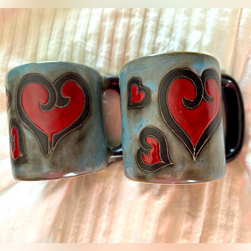 Hearts Pottery Coffee Cups - perfect for Valentines! 💌